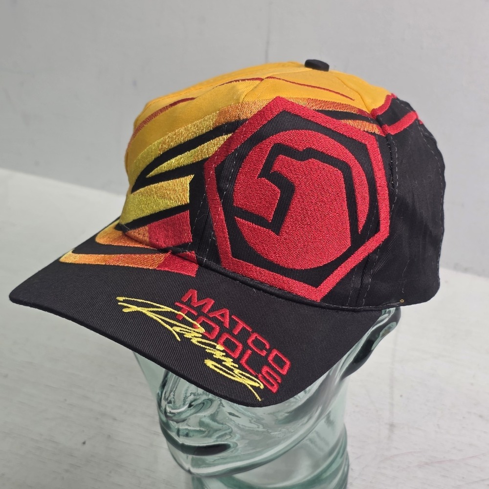 Vintage Matco Tools Racing Snapback AOP Hat Yellow Black Red NWOT Dalton Group